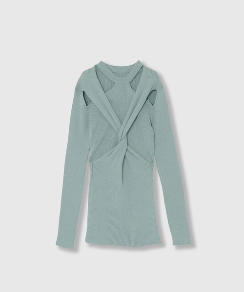 THINGS THAT MATTER（シングス ザット マター）の「【THINGS THAT MATTER/シングス ザット マター】TWIST KNIT TOPS/ツイストニットトップス（ニット/セーター・レディース・オレンジ/キナリ/ブラック/ミント・FREE）」の17枚目の写真