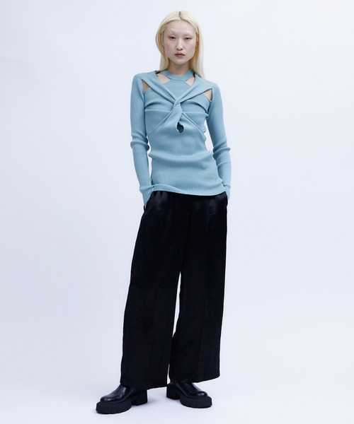 THINGS THAT MATTER（シングス ザット マター）の「【THINGS THAT MATTER/シングス ザット マター】TWIST KNIT TOPS/ツイストニットトップス（ニット/セーター・レディース・オレンジ/キナリ/ブラック/ミント・FREE）」の13枚目の写真