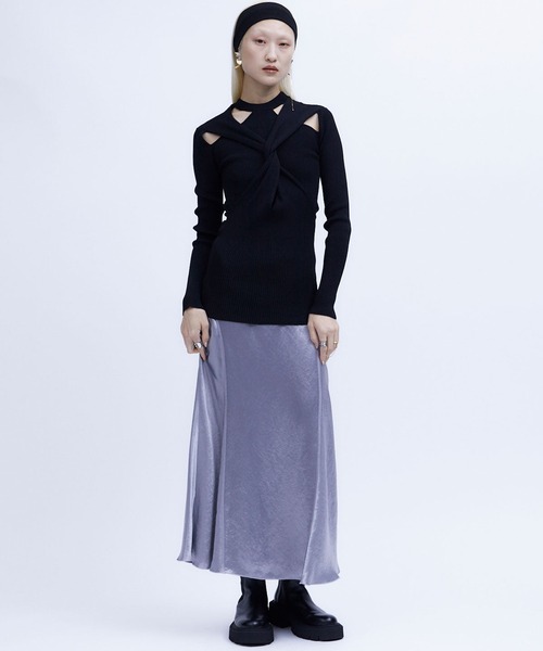 THINGS THAT MATTER（シングス ザット マター）の「【THINGS THAT MATTER/シングス ザット マター】TWIST KNIT TOPS/ツイストニットトップス（ニット/セーター・レディース・オレンジ/キナリ/ブラック/ミント・FREE）」の8枚目の写真