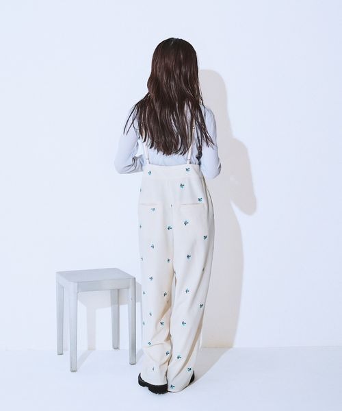 JEANASIS（ジーナシス）の「フロントZIPイージーサロペ/634614（サロペット/オーバーオール・レディース・ブラック/ブラック系その他/ホワイト系その他・FREE）」の14枚目の写真