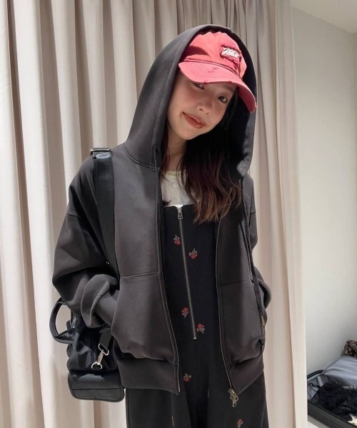 JEANASIS（ジーナシス）の「フロントZIPイージーサロペ/634614（サロペット/オーバーオール・レディース・ブラック/ブラック系その他/ホワイト系その他・FREE）」の11枚目の写真