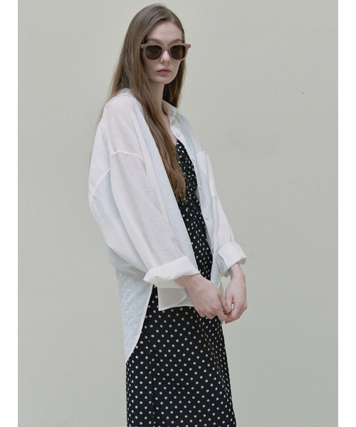 AVANT-G（アバン）の「See Through Unbalance Shirt - ivory（シャツ/ブラウス・レディース・その他・FREE）」の2枚目の写真