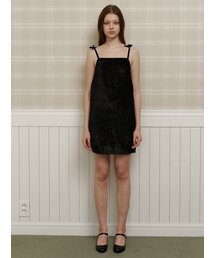 black velvet flower mini dress