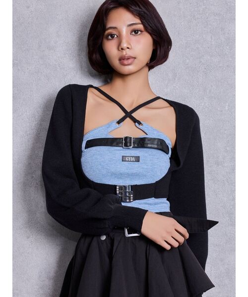 GYDA(ジェイダ)の「GG bijou beltニットボレロ(カーディガン/ボレロ・レディース・ブラック/オフホワイト・FREE)」の21枚目の写真