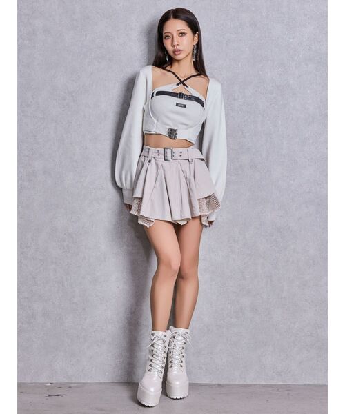 GYDA(ジェイダ)の「GG bijou beltニットボレロ(カーディガン/ボレロ・レディース・ブラック/オフホワイト・FREE)」の9枚目の写真