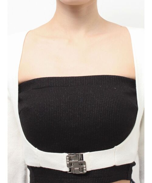 GYDA(ジェイダ)の「GG bijou beltニットボレロ(カーディガン/ボレロ・レディース・ブラック/オフホワイト・FREE)」の14枚目の写真