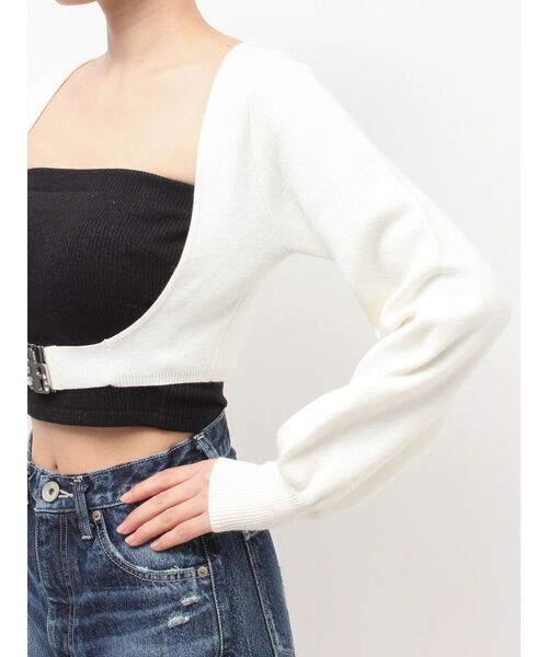 GYDA(ジェイダ)の「GG bijou beltニットボレロ(カーディガン/ボレロ・レディース・ブラック/オフホワイト・FREE)」の15枚目の写真