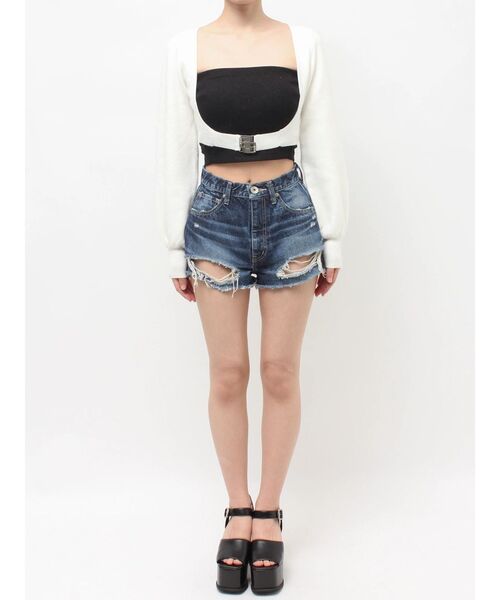 GYDA(ジェイダ)の「GG bijou beltニットボレロ(カーディガン/ボレロ・レディース・ブラック/オフホワイト・FREE)」の18枚目の写真