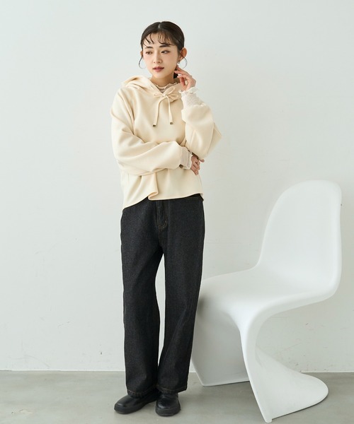 mil(ミル)の「ストレート デニムパンツ【587121】(デニムパンツ・レディース・ブラック/サックスブルー・S-Short/S-Regular/M-Short/M-Regular)」の9枚目の写真