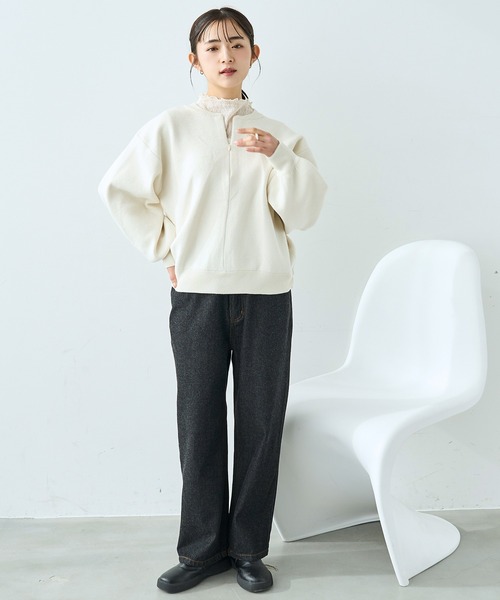 mil(ミル)の「ストレート デニムパンツ【587121】(デニムパンツ・レディース・ブラック/サックスブルー・S-Short/S-Regular/M-Short/M-Regular)」の12枚目の写真