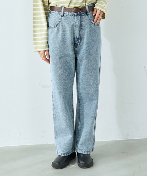 mil(ミル)の「ストレート デニムパンツ【587121】(デニムパンツ・レディース・ブラック/サックスブルー・S-Short/S-Regular/M-Short/M-Regular)」の19枚目の写真