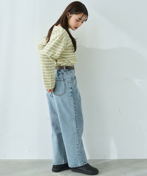 mil(ミル)の「ストレート デニムパンツ【587121】(デニムパンツ・レディース・ブラック/サックスブルー・S-Short/S-Regular/M-Short/M-Regular)」の17枚目の写真