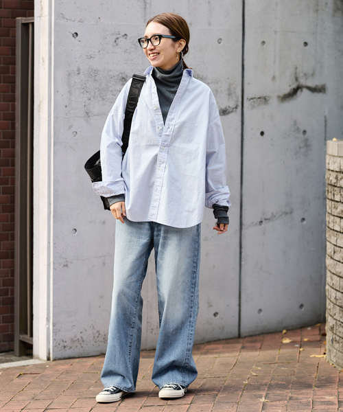 FRAMeWORK(フレームワーク)の「DENIM DELIGHT DAYS/デニムデライトデイズセルビッチデニムワイドジーンズ(デニムパンツ・レディース・ブルー系その他・30/28/26)」の2枚目の写真