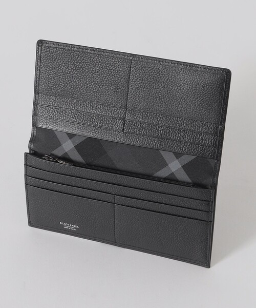 BLACK LABEL CRESTBRIDGE(ブラックレーベル・クレストブリッジ)の「インサイドクレストブリッジチェックコンビレザーロングウォレット(財布・メンズ・ブラック・FREE)」の2枚目の写真
