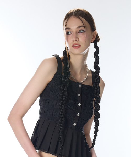 LARTIGENT（ラーティゼン）の「L12 PLEATS SLEEVELESS(BLACK)（Tシャツ/カットソー・レディース・その他・FREE）」の2枚目の写真