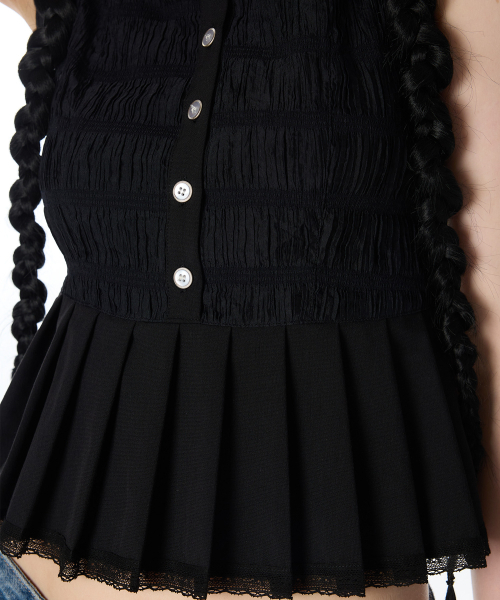 LARTIGENT（ラーティゼン）の「L12 PLEATS SLEEVELESS(BLACK)（Tシャツ/カットソー・レディース・その他・FREE）」の4枚目の写真