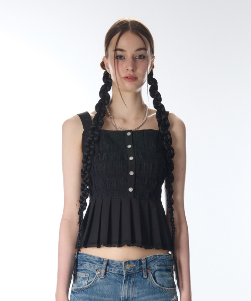 LARTIGENT（ラーティゼン）の「L12 PLEATS SLEEVELESS(BLACK)（Tシャツ/カットソー・レディース・その他・FREE）」の5枚目の写真