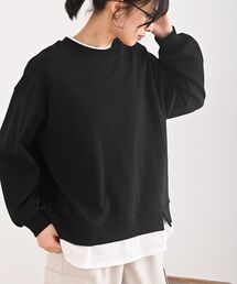 レイヤード風裏毛プルオーバー