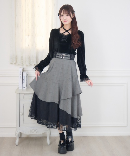 couture BY ROJITA(クチュールバイロジータ)の「ローズリボンベロアトップス(Tシャツ/カットソー・レディース・ブラック/ホワイト・FREE)」の10枚目の写真