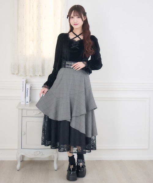 couture BY ROJITA(クチュールバイロジータ)の「ローズリボンベロアトップス(Tシャツ/カットソー・レディース・ブラック/ホワイト・FREE)」の11枚目の写真