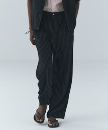 CULLNI | Stripe Double Cloth Tuck Wide Pant(スラックス)
