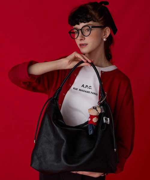 BONLECILL Marche(ボンルシールマルシェ)の「【BONLECILL Marche】《A4収納》ノットハンドルホーボーバッグ(ショルダーバッグ・レディース・ブラウン/ベージュ/ブラック・FREE)」の15枚目の写真