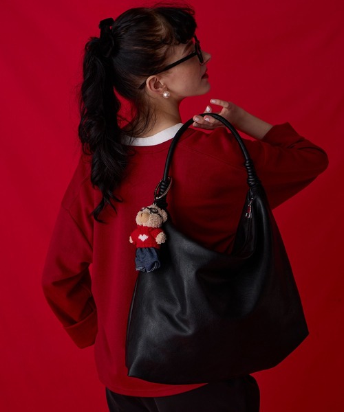 BONLECILL Marche(ボンルシールマルシェ)の「【BONLECILL Marche】《A4収納》ノットハンドルホーボーバッグ(ショルダーバッグ・レディース・ブラウン/ベージュ/ブラック・FREE)」の17枚目の写真