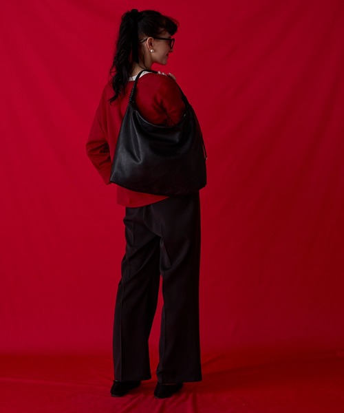 BONLECILL Marche(ボンルシールマルシェ)の「【BONLECILL Marche】《A4収納》ノットハンドルホーボーバッグ(ショルダーバッグ・レディース・ブラウン/ベージュ/ブラック・FREE)」の19枚目の写真