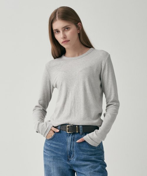 MOTT（モット）の「ソフトラウンドTシャツ - グレー（Tシャツ/カットソー・レディース・その他・FREE）」の2枚目の写真