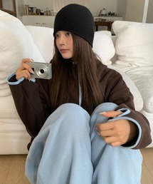 anyonemore（エニワンモア）の「バイカラーハイネックフリースダブルジップパーカー（パーカー）」