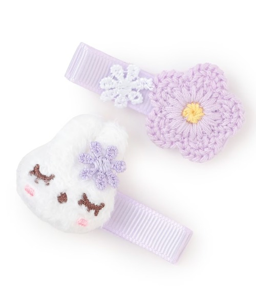 KP DECO（ケーピーデコ）の「mimiちゃん・花 ヘアクリップ（バレッタ/ヘアクリップ・キッズ・ラベンダー/ピンク・FREE）」の2枚目の写真