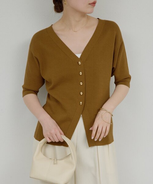 GALLARDAGALANTE（ガリャルダガランテ）の「【手洗い可】ペプラムニットカーデ（カーディガン/ボレロ・レディース・ブラック/ホワイト/ブラウン・FREE）」の3枚目の写真