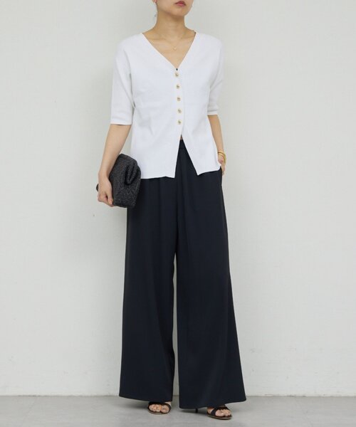 GALLARDAGALANTE（ガリャルダガランテ）の「【手洗い可】ペプラムニットカーデ（カーディガン/ボレロ・レディース・ブラック/ホワイト/ブラウン・FREE）」の8枚目の写真