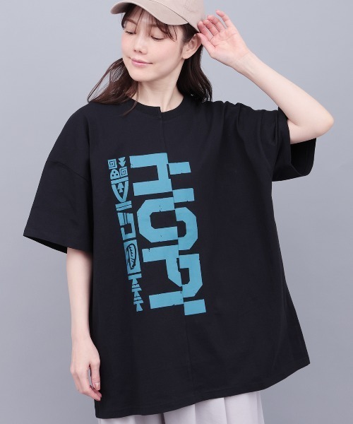 チチカカ(チチカカ)の「リメイクフロント切替Tシャツ(Tシャツ/カットソー・レディース・ブラック/グリーン/ホワイト・FREE)」の2枚目の写真