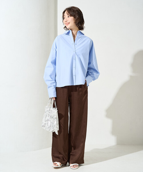 FREAK'S STORE（フリークスストア）の「限定展開　バック フリル ショート ロングスリーブ シャツ（シャツ/ブラウス・レディース・ブルー/オフホワイト/ブラック/ベージュ/イエロー・ﾌﾘ-）」の10枚目の写真