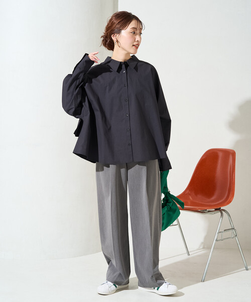 FREAK'S STORE(フリークスストア)の「限定展開 バック フリル ショート ロングスリーブ シャツ(シャツ/ブラウス・レディース・ブルー/オフホワイト/ブラック/ベージュ/イエロー・フリ-)」の12枚目の写真