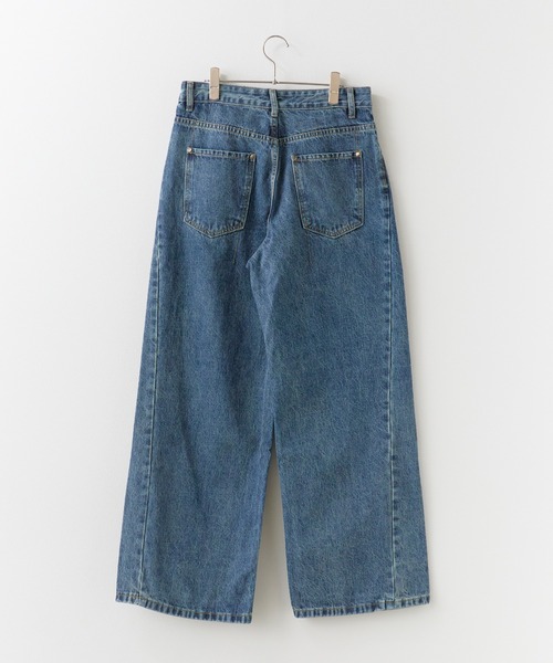 ALL RUNS（オールランズ）の「5ポケット コットンワイドデニムパンツ 2026年春夏（デニムパンツ・メンズ・ネイビー/ブルー・M/L）」の3枚目の写真