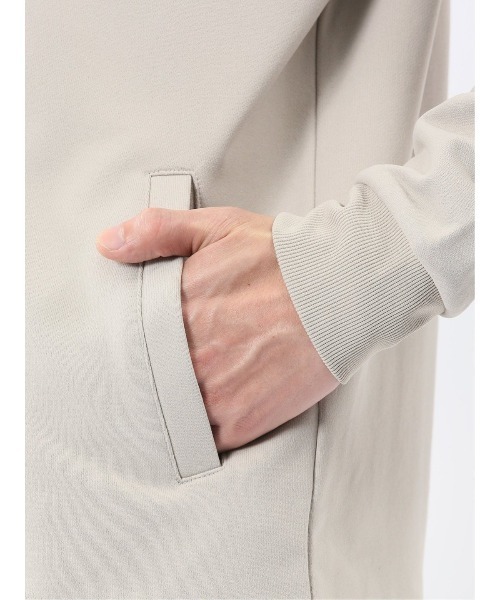 m.f.editorial（エムエフエディトリアル）の「【カットアウター 羽織り】KAITEKI+ ストレッチ ミニ裏毛 リブブルゾン（カーディガン/ボレロ・メンズ・グレー系その他2/ベージュ・MEDIUM/LARGE）」の8枚目の写真