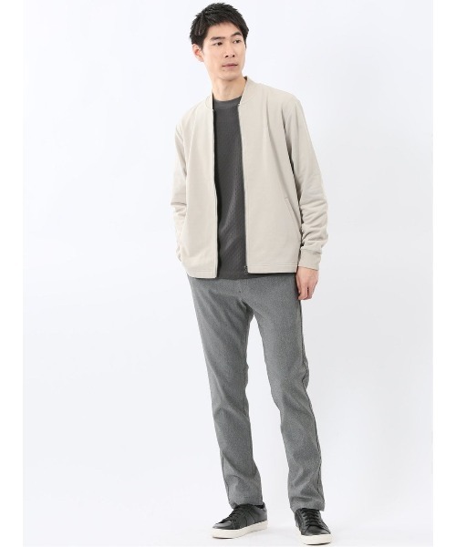 m.f.editorial（エムエフエディトリアル）の「【カットアウター 羽織り】KAITEKI+ ストレッチ ミニ裏毛 リブブルゾン（カーディガン/ボレロ・メンズ・グレー系その他2/ベージュ・MEDIUM/LARGE）」の12枚目の写真