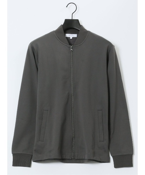 m.f.editorial（エムエフエディトリアル）の「【カットアウター 羽織り】KAITEKI+ ストレッチ ミニ裏毛 リブブルゾン（カーディガン/ボレロ・メンズ・グレー系その他2/ベージュ・MEDIUM/LARGE）」の14枚目の写真