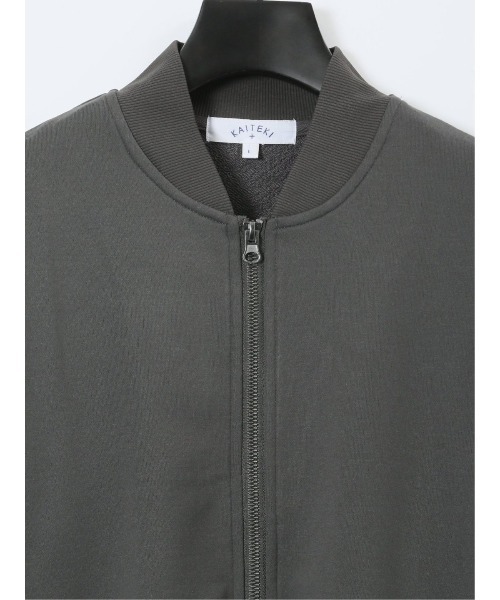 m.f.editorial（エムエフエディトリアル）の「【カットアウター 羽織り】KAITEKI+ ストレッチ ミニ裏毛 リブブルゾン（カーディガン/ボレロ・メンズ・グレー系その他2/ベージュ・MEDIUM/LARGE）」の16枚目の写真