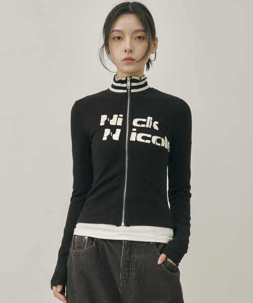 NICK&NICOLE(ニックアンドニコール)の「NICOLE SLIM RIBBED KNIT ZIP UP_BLACK(ニット/セーター・レディース・その他・FREE)」の7枚目の写真