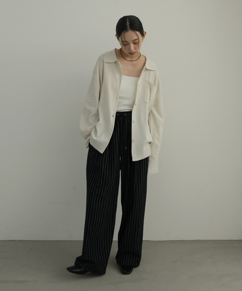 hellam(へラム)の「リネンライクストライプジョガーパンツ(その他パンツ・レディース・ブラック/アイボリー/ブラウン・FREE)」の14枚目の写真