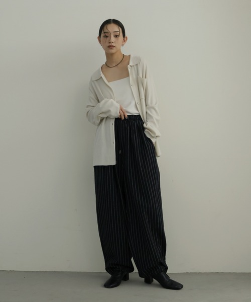 hellam(へラム)の「リネンライクストライプジョガーパンツ(その他パンツ・レディース・ブラック/アイボリー/ブラウン・FREE)」の17枚目の写真