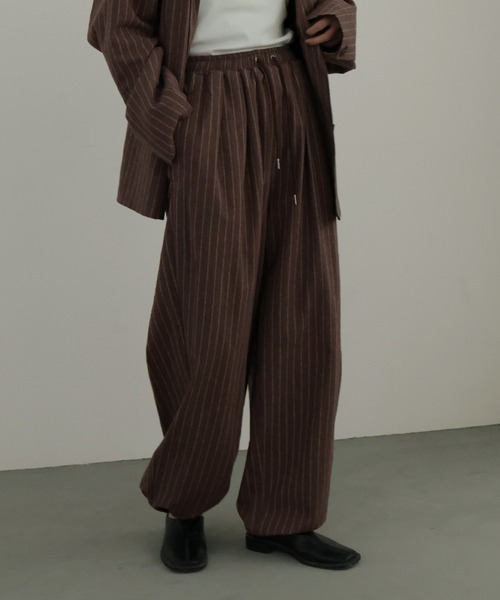 hellam(へラム)の「リネンライクストライプジョガーパンツ(その他パンツ・レディース・ブラック/アイボリー/ブラウン・FREE)」の7枚目の写真