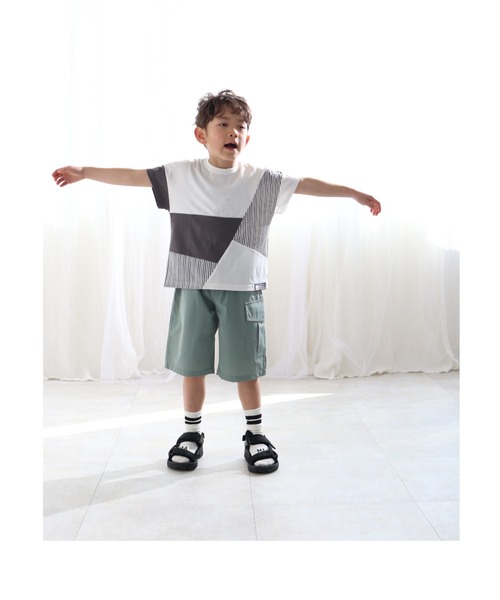 Tappet（タペット）の「ストライプ切り替えTシャツ（Tシャツ/カットソー・キッズ・オフホワイト・100cm/120cm/130cm/150cm/160cm/170cm/90cm/140cm/110cm）」の3枚目の写真