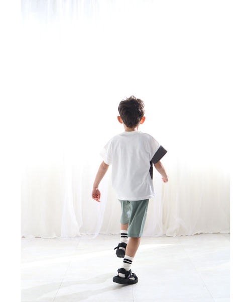 Tappet（タペット）の「ストライプ切り替えTシャツ（Tシャツ/カットソー・キッズ・オフホワイト・100cm/120cm/130cm/150cm/160cm/170cm/90cm/140cm/110cm）」の6枚目の写真