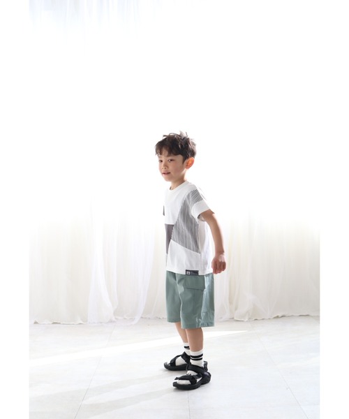 Tappet（タペット）の「ストライプ切り替えTシャツ（Tシャツ/カットソー・キッズ・オフホワイト・100cm/120cm/130cm/150cm/160cm/170cm/90cm/140cm/110cm）」の8枚目の写真