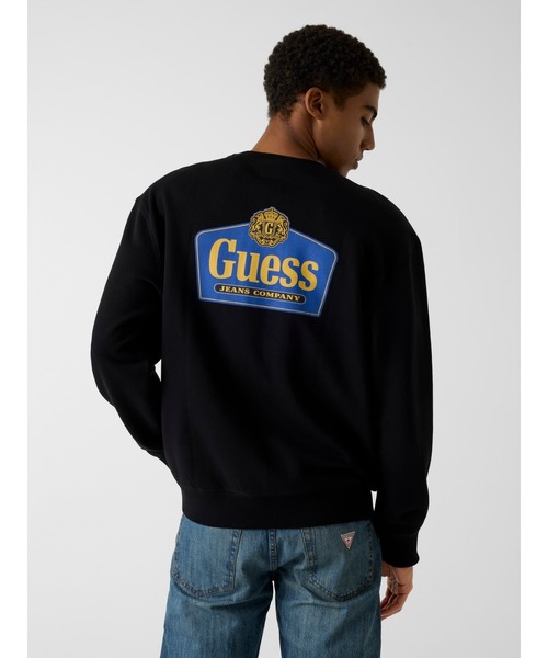 GUESS JEANS（ゲスジーンズ）の「GUESS JEANS Regular Royal Crewneck スウェット  （スウェット・メンズ・ブラック/ライトパープル/グレー・LARGE/MEDIUM/SMALL/X-LARGE）」の2枚目の写真