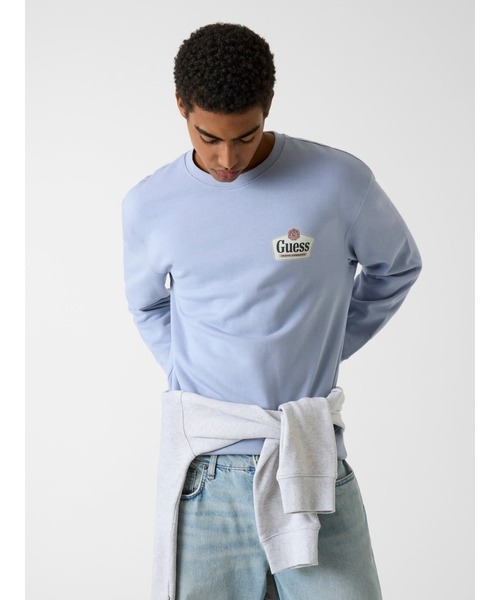 GUESS JEANS（ゲスジーンズ）の「GUESS JEANS Regular Royal Crewneck スウェット  （スウェット・メンズ・ブラック/ライトパープル/グレー・LARGE/MEDIUM/SMALL/X-LARGE）」の4枚目の写真